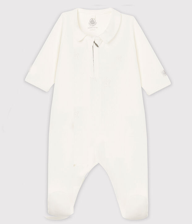 Dors bien zipp&eacute; b&eacute;b&eacute; en velours blanc