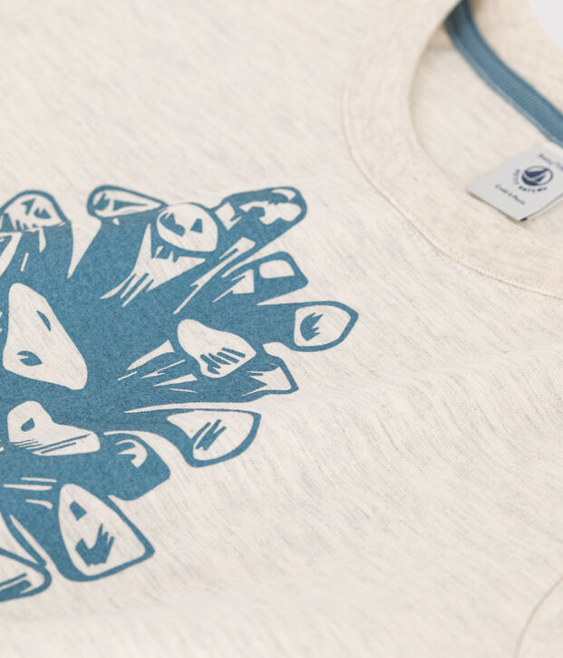 Tee-shirt manches longues en coton enfant gar&ccedil;on beige