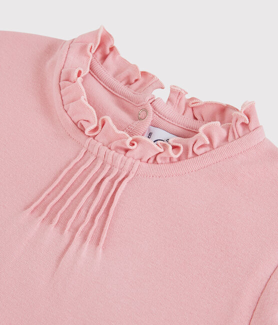 Tee-shirt manches longues en coton enfant fille rose CHARME