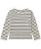 Sweat shirt fille rayé beige COQUILLE/bleu SMOKING