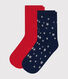2 paires de chaussettes en coton étoiles enfant