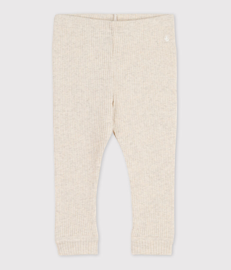 Legging b&eacute;b&eacute; en maille c&ocirc;tel&eacute;e beige MONTELIMAR CHINE