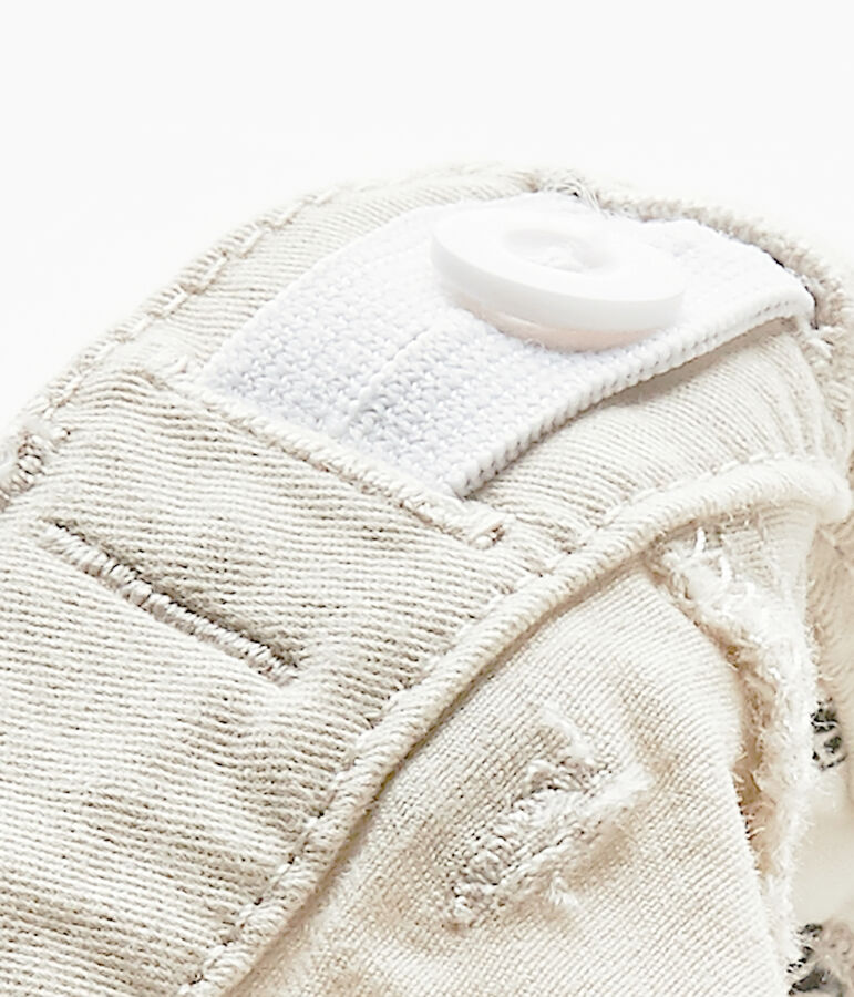 Pantalon b&eacute;b&eacute; gar&ccedil;on en gabardine blanc Feta