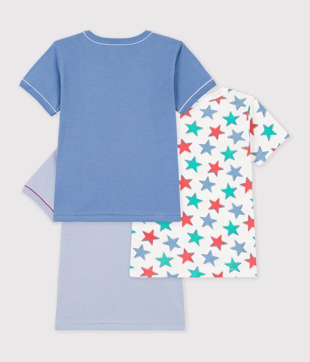 Lot de tee-shirts enfant en coton manches courtes imprim&eacute; &eacute;toiles multicouleur