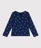 Teeshirt enfant en coton manches longues fleuri bleu MEDIEVAL/blanc MULTICO