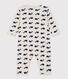 Pyjama sans pieds baleines marines en coton