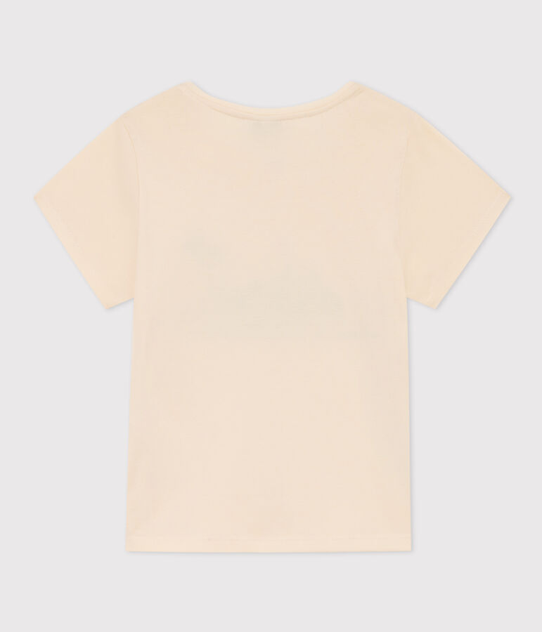 Tee-shirt imprim&eacute; en coton enfant fille &eacute;cru/multicouleur