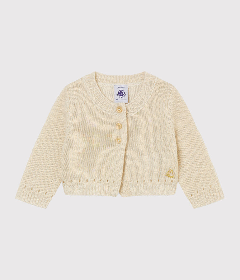 Bol&eacute;ro b&eacute;b&eacute; fille brillant blanc/jaune