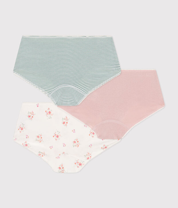Lot de 3 shorties fleur en coton enfant multicouleur