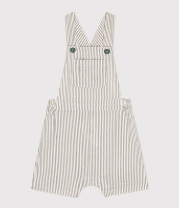 Salopette courte bébé en seersucker