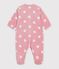 Surpyjama b&eacute;b&eacute; en polaire imprim&eacute; c&oelig;urs rose/blanc