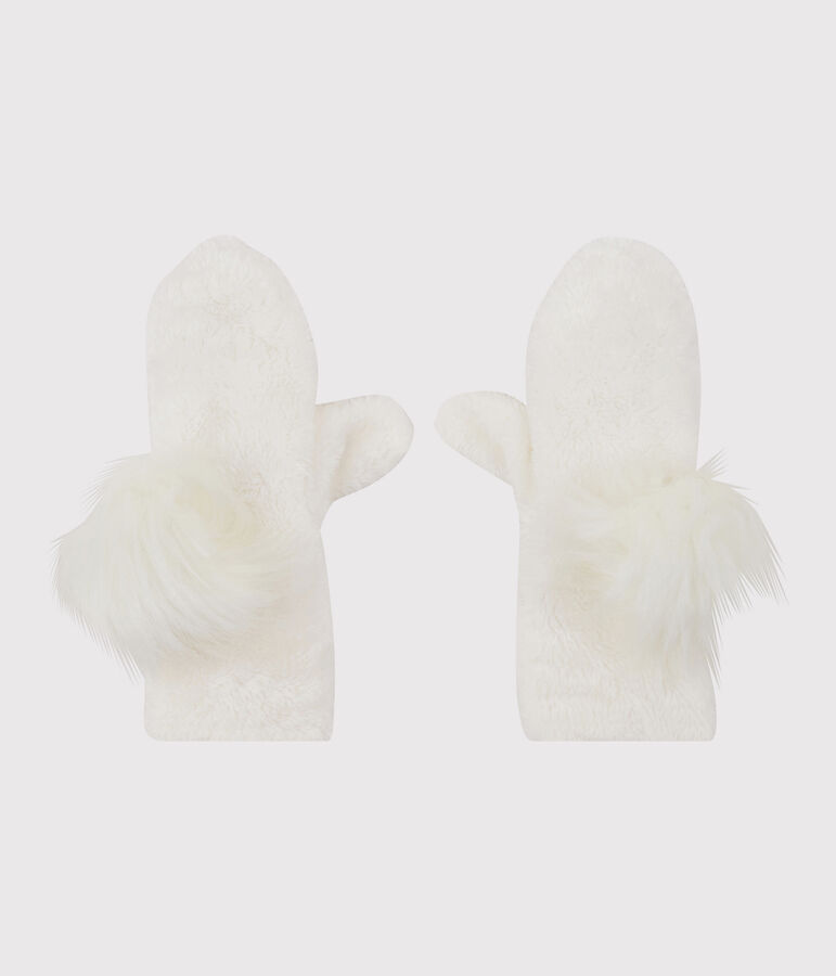 Moufles enfant fille blanc