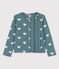 Cardigan imprimé en coton enfant fille vert BRUT/blanc AVALANCHE