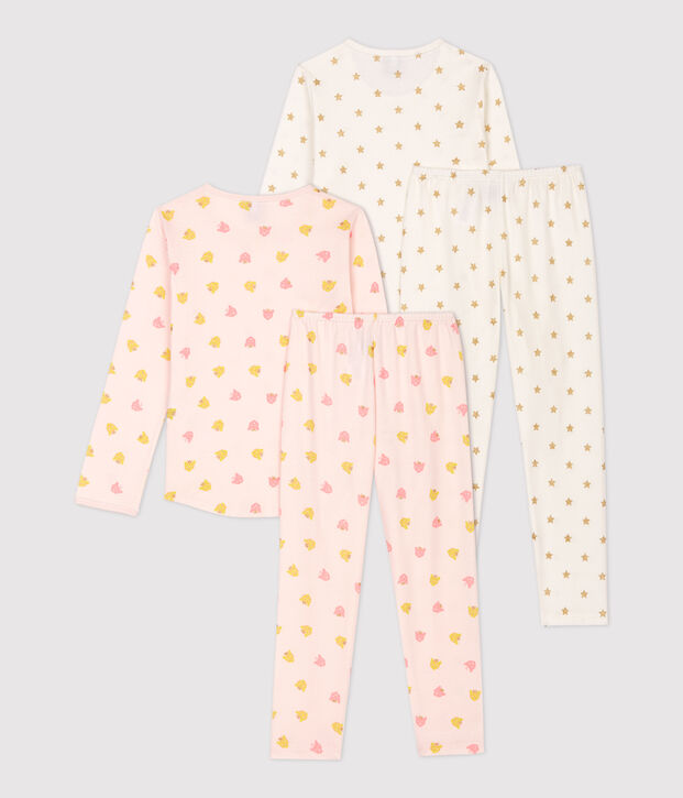 Lot de 2 pyjamas imprim&eacute;s &eacute;toiles et panth&egrave;res petite fille en coton multicouleur