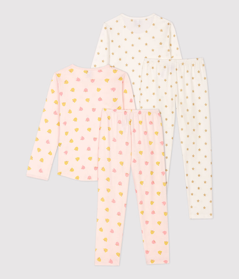 Lot de 2 pyjamas imprim&eacute;s &eacute;toiles et panth&egrave;res petite fille en coton multicouleur