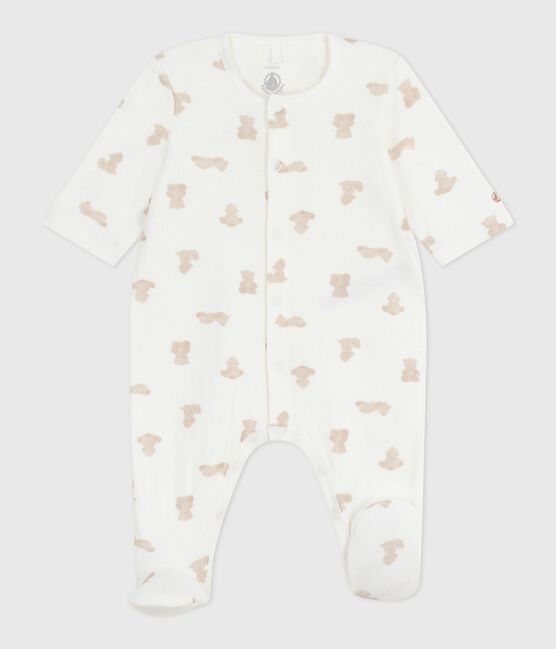 Pyjama bébé en tubique imprimé MARSHMALLOW/ BRUN