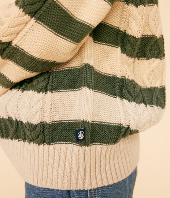 Pull irlandais à rayures en coton enfant AVALANCHE/ CROCO