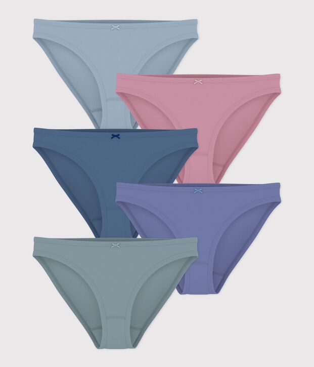 Lot de culottes femme en coton uni multicouleur