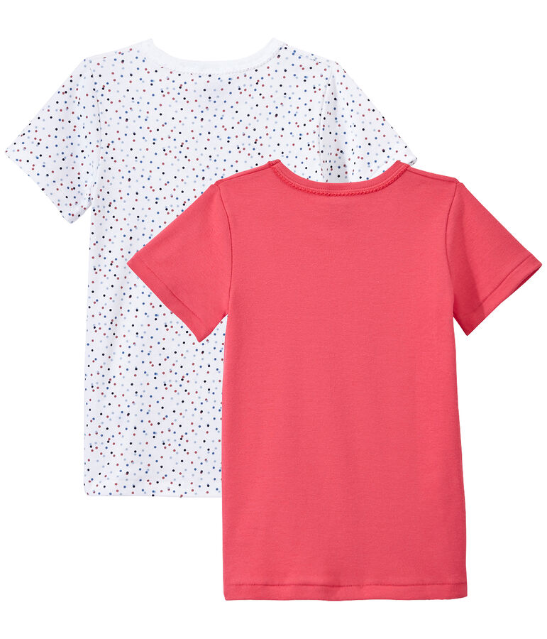 Lot de 2 t-shirts fille manches courtes blanc LOT