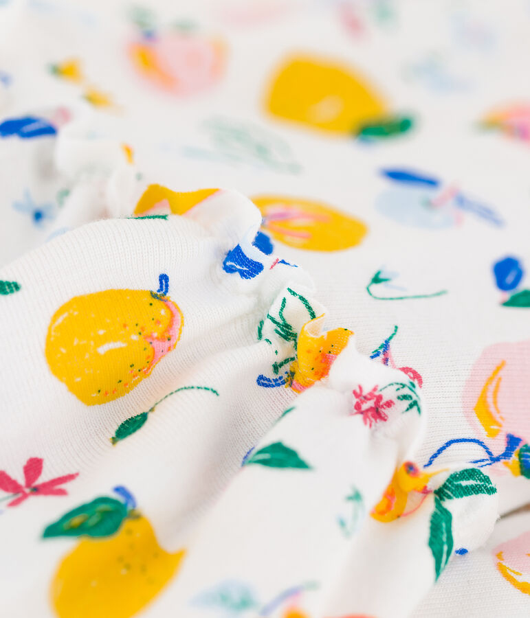 Robe sans manche en coton enfant fille blanc MARSHMALLOW/blanc MULTICO