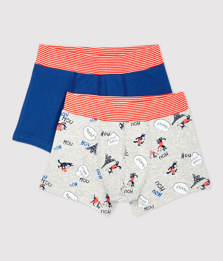 Lot de 2 boxers imprim&eacute; Paris petit gar&ccedil;on en coton biologique multicouleur