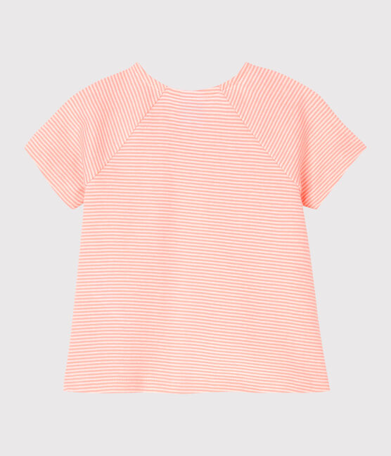 Tee shirt manches courtes bébé fille rose PATIENCE/blanc MARSHMALLOW
