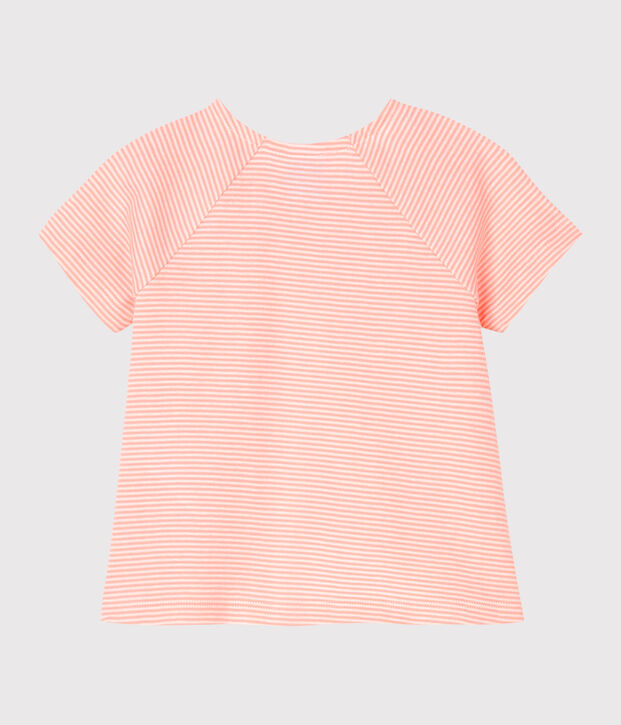 Tee shirt manches courtes b&eacute;b&eacute; fille rose/blanc