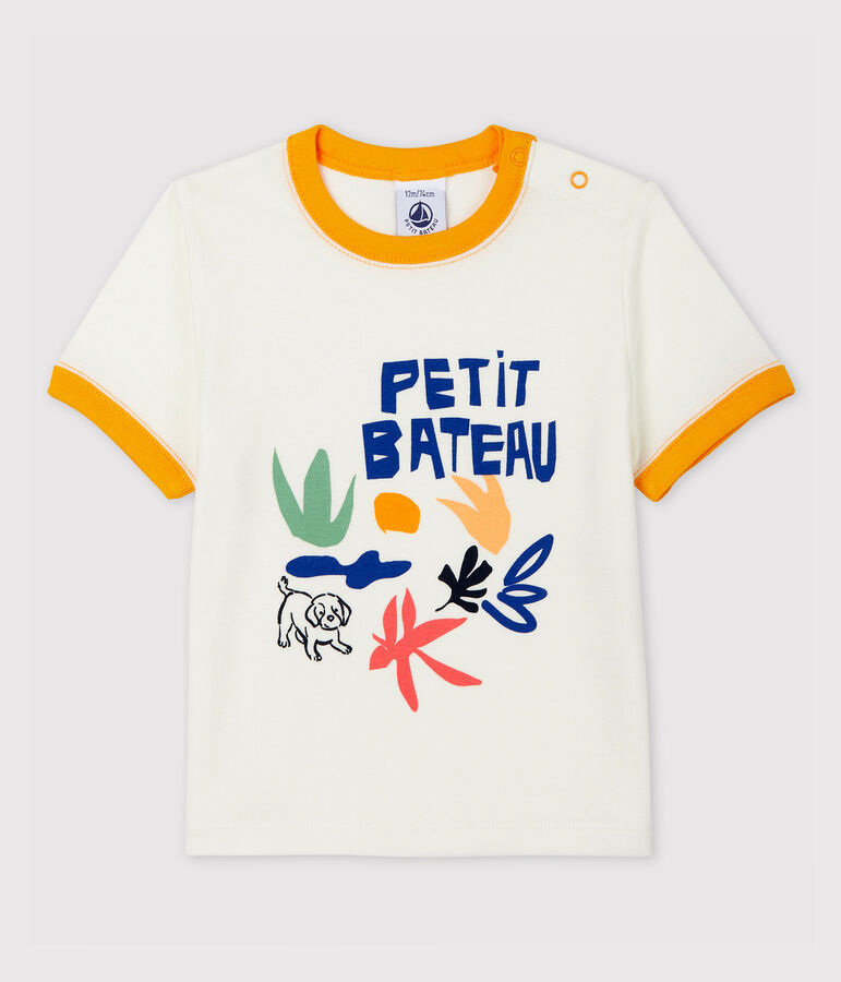 Tee-shirt en coton b&eacute;b&eacute;. blanc MARSHMALLOW