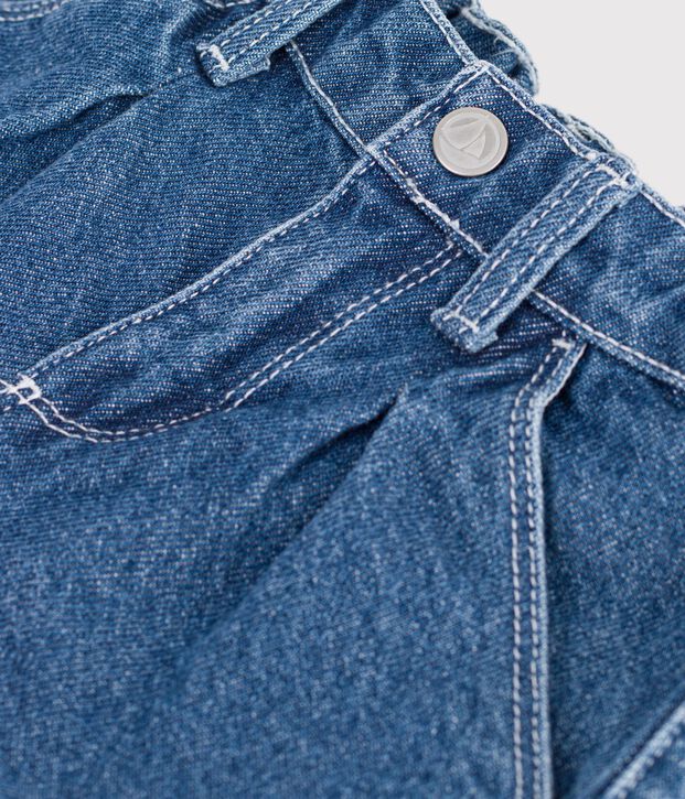 Pantalon b&eacute;b&eacute; en denim uni bleu
