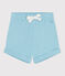Short bébé en coton uni bleu AQUATIC