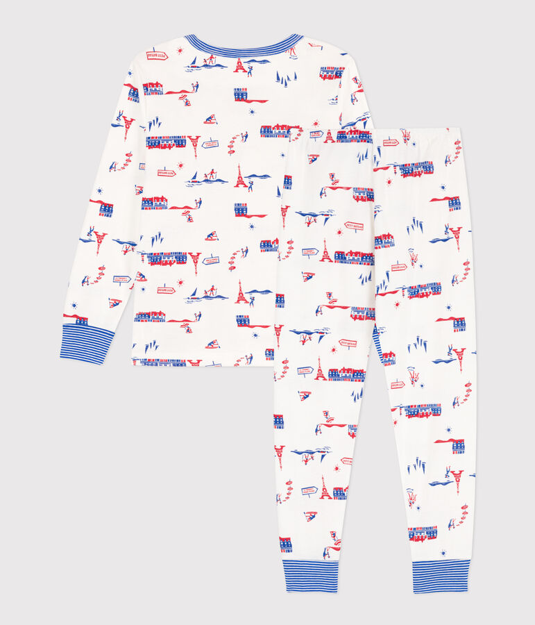 Pyjama Paris en coton enfant blanc MARSHMALLOW/blanc MULTICO