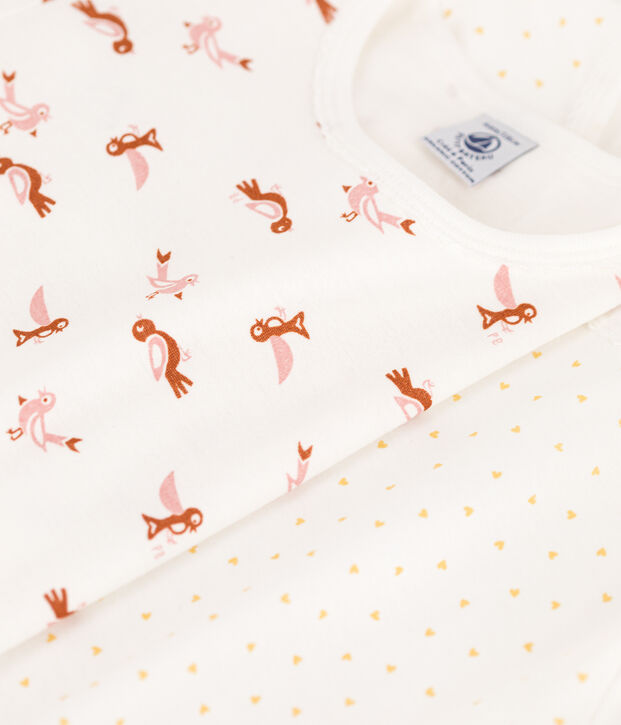 Lot de 2 pyjamas coeur petite fille en coton multicouleur
