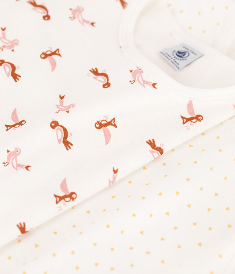 Lot de 2 pyjamas coeur petite fille en coton multicouleur