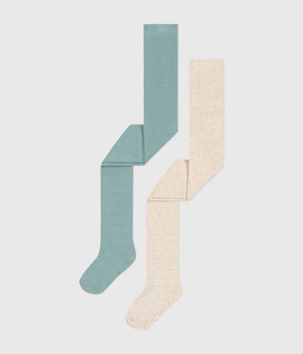 Lot de 2 paires de collants en jersey de coton enfant multicouleur