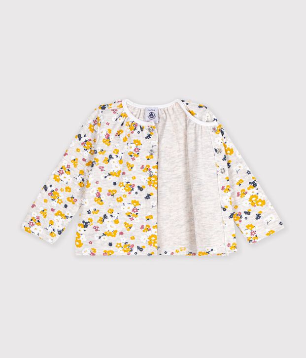Cardigan en tubique b&eacute;b&eacute; fille beige/multicouleur