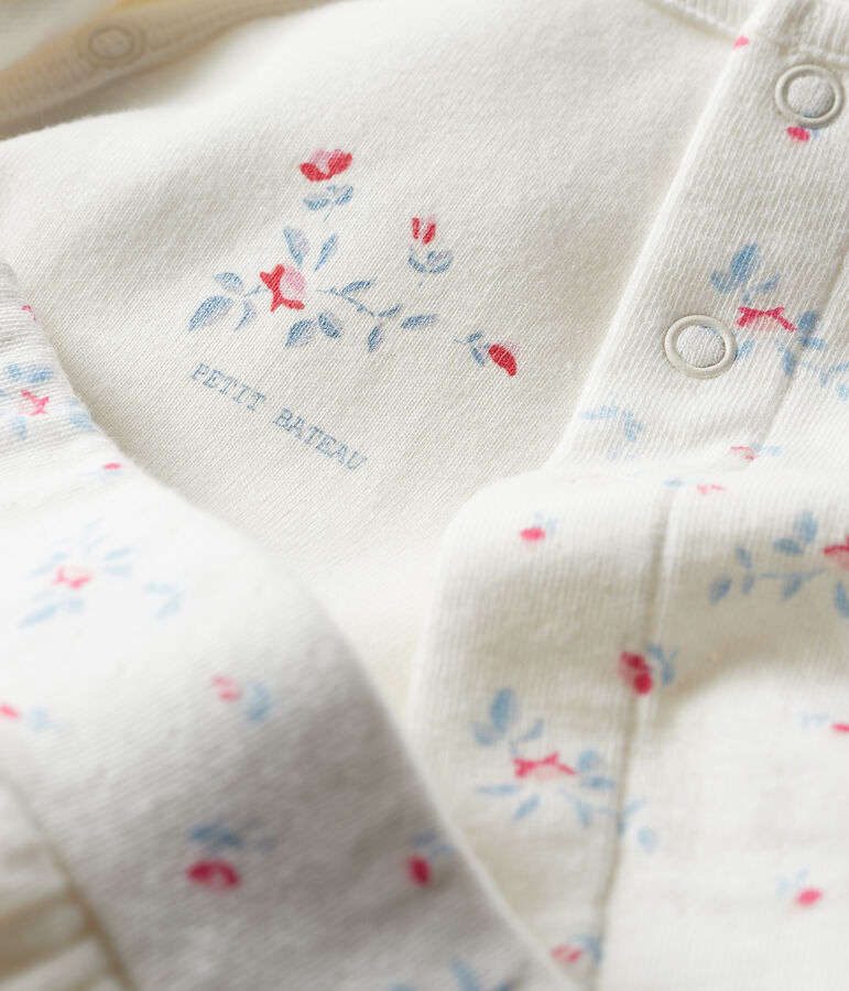 Ensemble 3 pi&egrave;ces b&eacute;b&eacute; mixte en tubique blanc/multicouleur