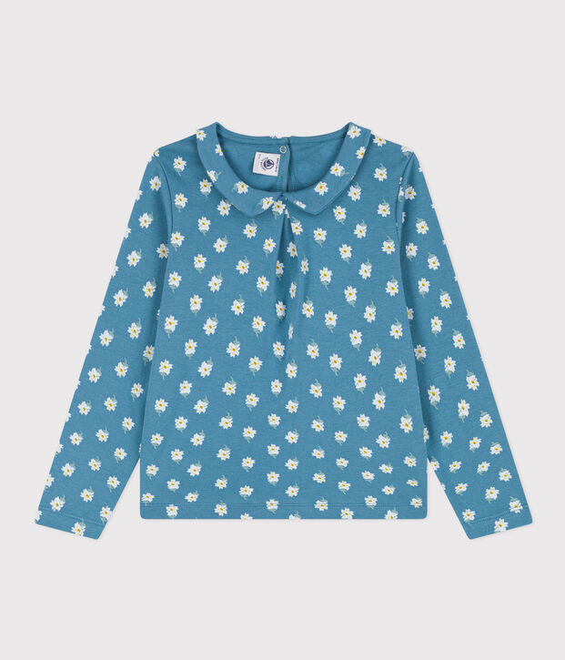 Blouse en coton fleuris enfant fille bleu/multicouleur