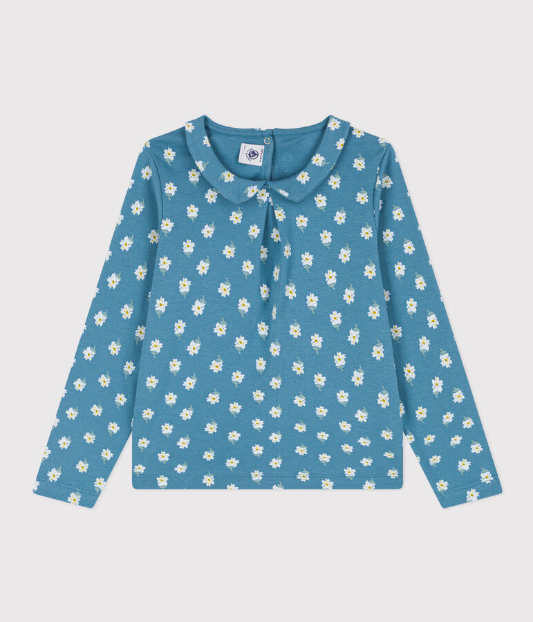 Blouse en coton fleuris enfant fille bleu/multicouleur
