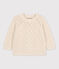 Pull bébé en tricot de coton à torsades écru AVALANCHE