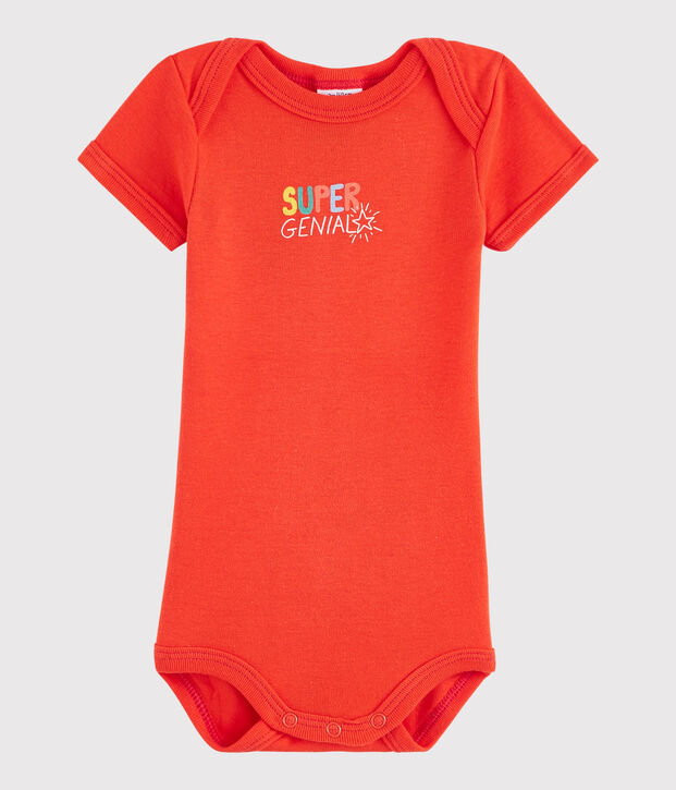 Body manches courtes b&eacute;b&eacute; gar&ccedil;on rouge