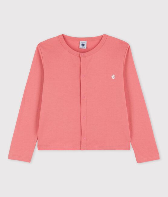 Cardigan en coton bio enfant fille rose PAPAYE