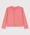 Cardigan en coton bio enfant fille rose PAPAYE