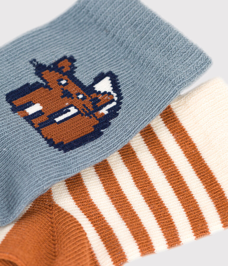 Lot de 2 paires de chaussettes b&eacute;b&eacute; multicouleur