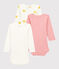 Lot de 3 bodies manches longues bébé fille en coton biologique variante 1