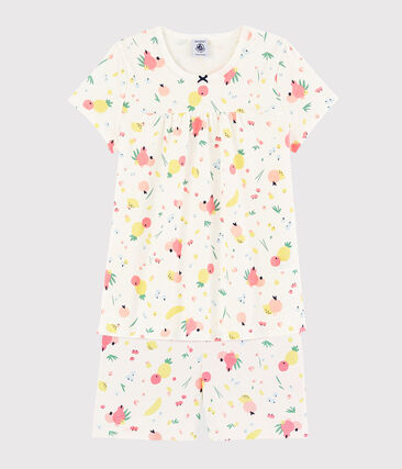 Pyjacourt imprimé fruits d'été petite fille en coton biologique
