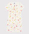 Pyjacourt imprimé fruits d'été petite fille en coton biologique blanc MARSHMALLOW/blanc MULTICO