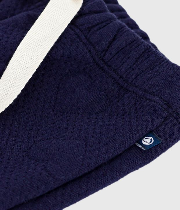 Pantalon b&eacute;b&eacute; en coton &eacute;pais &agrave; motifs c&oelig;urs bleu marine