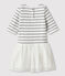 Robe manches courtes enfant fille blanc MARSHMALLOW/gris ARGENT