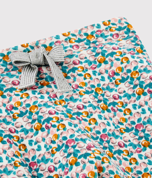 Pantalon b&eacute;b&eacute; fille blanc/multicouleur