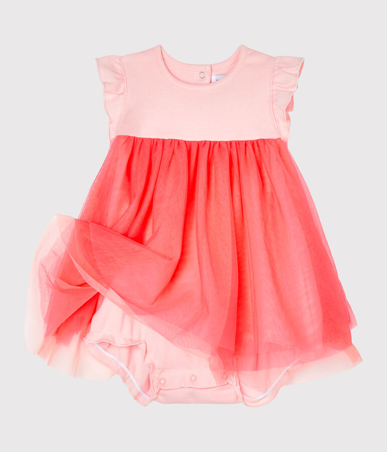 Robe body manches courtes b&eacute;b&eacute; fille rose